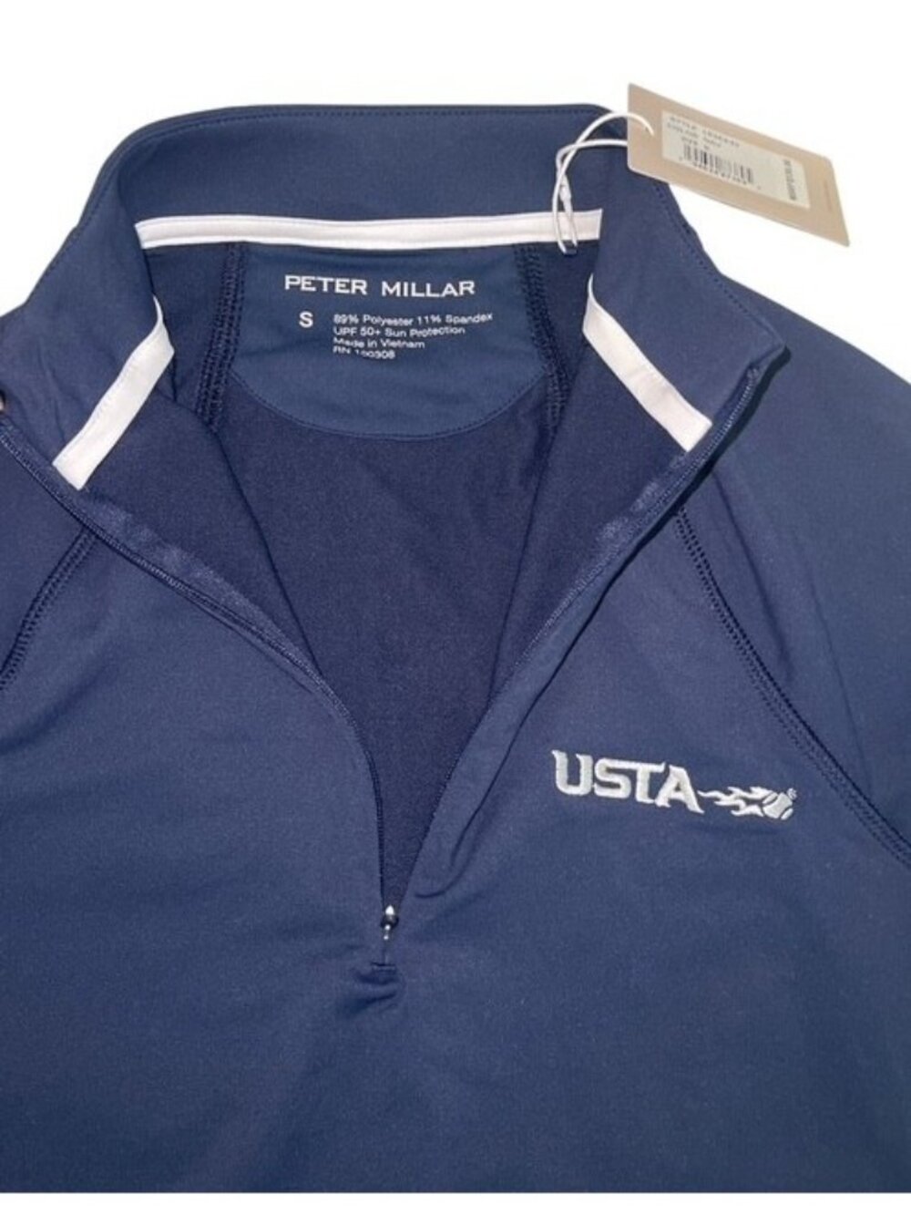 Peter Millar USTA Women’s Navy 1/4 Zip Pullover Top Size S NWT Tennis Golf